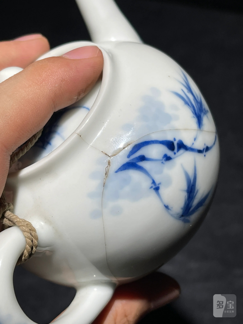民国 王步青花花鸟纹执壶 - 图12